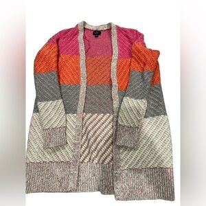 American Eagle Outfitters Pink and Orange Knit Cardigan
